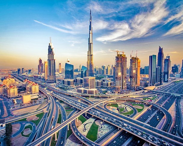 Dubai skyline with Burj Khalifa