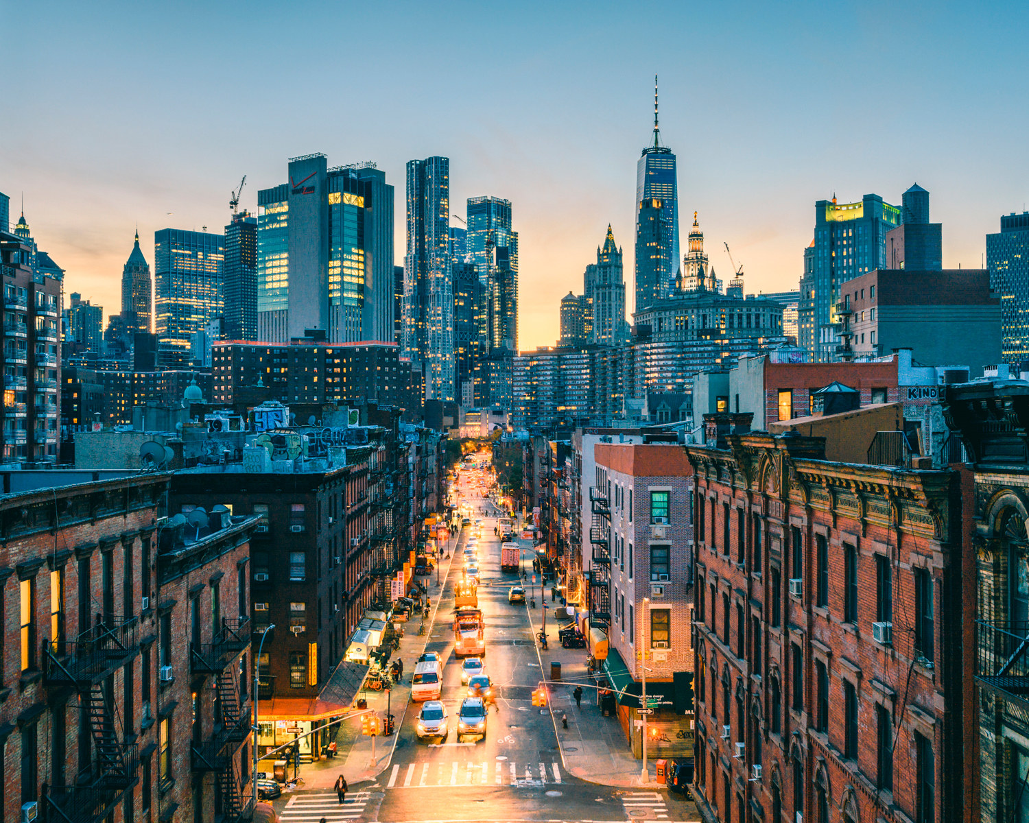 New York City street at night